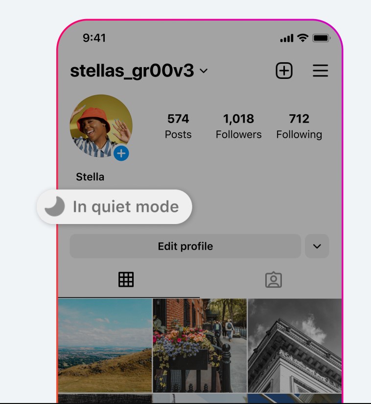 Quite mode Instagram